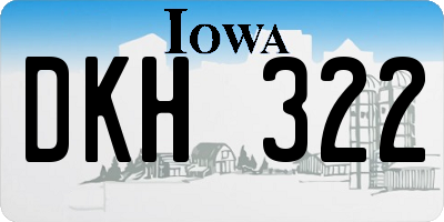 IA license plate DKH322