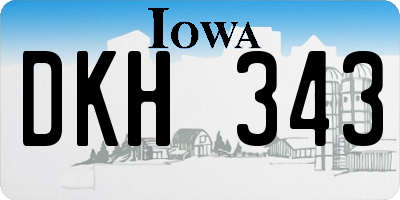 IA license plate DKH343