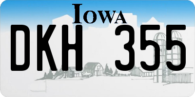 IA license plate DKH355