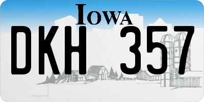 IA license plate DKH357