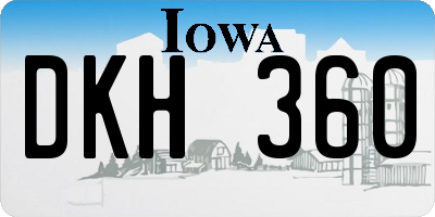 IA license plate DKH360