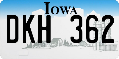IA license plate DKH362