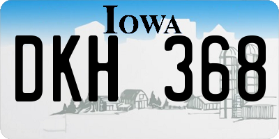 IA license plate DKH368