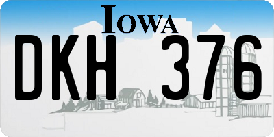 IA license plate DKH376