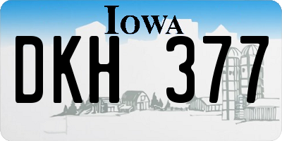 IA license plate DKH377