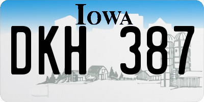 IA license plate DKH387