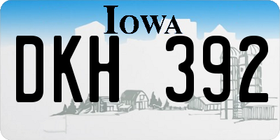IA license plate DKH392