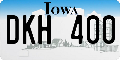 IA license plate DKH400