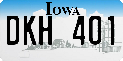 IA license plate DKH401