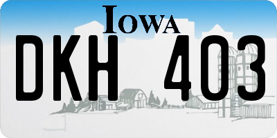 IA license plate DKH403