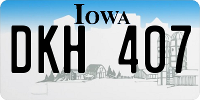 IA license plate DKH407