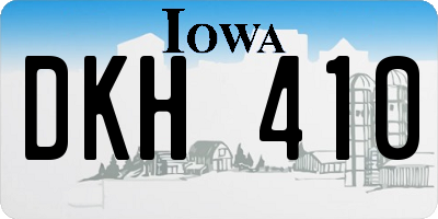 IA license plate DKH410
