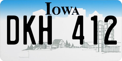 IA license plate DKH412