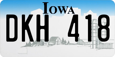 IA license plate DKH418