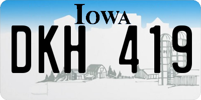 IA license plate DKH419