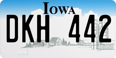 IA license plate DKH442