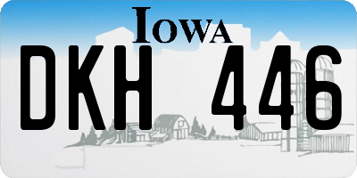 IA license plate DKH446