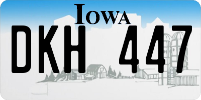 IA license plate DKH447