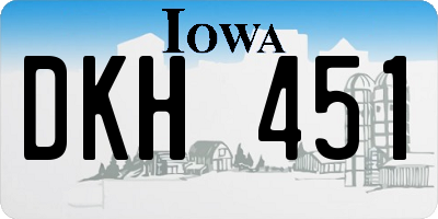 IA license plate DKH451