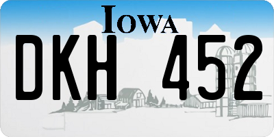 IA license plate DKH452
