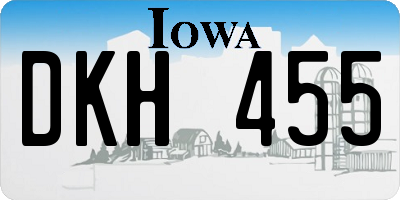 IA license plate DKH455