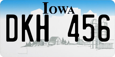 IA license plate DKH456