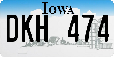IA license plate DKH474