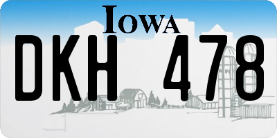 IA license plate DKH478