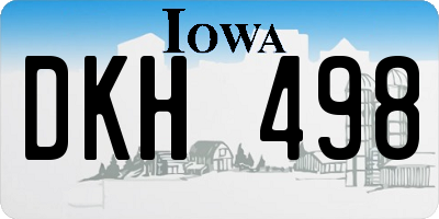IA license plate DKH498