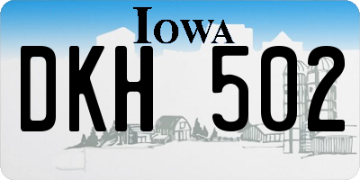 IA license plate DKH502