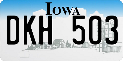 IA license plate DKH503