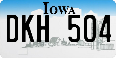 IA license plate DKH504