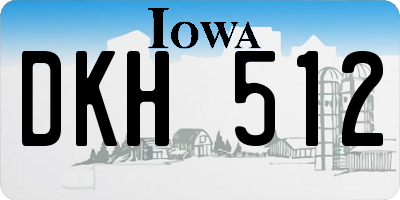 IA license plate DKH512