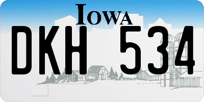 IA license plate DKH534