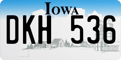 IA license plate DKH536