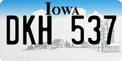 IA license plate DKH537