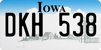 IA license plate DKH538