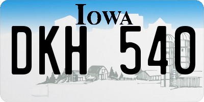 IA license plate DKH540