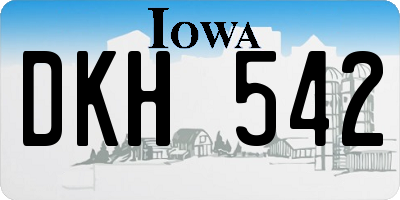 IA license plate DKH542
