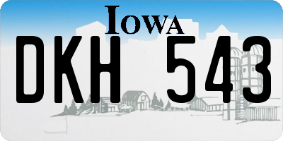 IA license plate DKH543