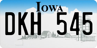 IA license plate DKH545