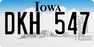 IA license plate DKH547