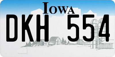 IA license plate DKH554