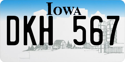 IA license plate DKH567