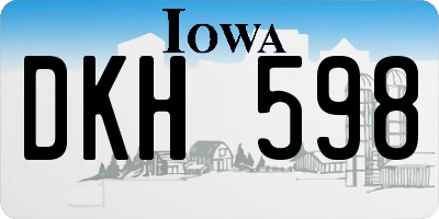 IA license plate DKH598