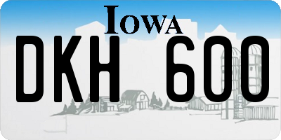 IA license plate DKH600