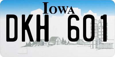 IA license plate DKH601