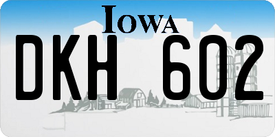 IA license plate DKH602