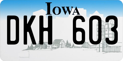 IA license plate DKH603