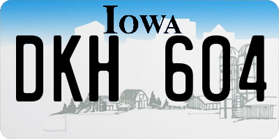 IA license plate DKH604